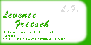 levente fritsch business card